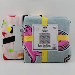 Warm & Snuggly Set of 2 Super Soft Blanket  NWT